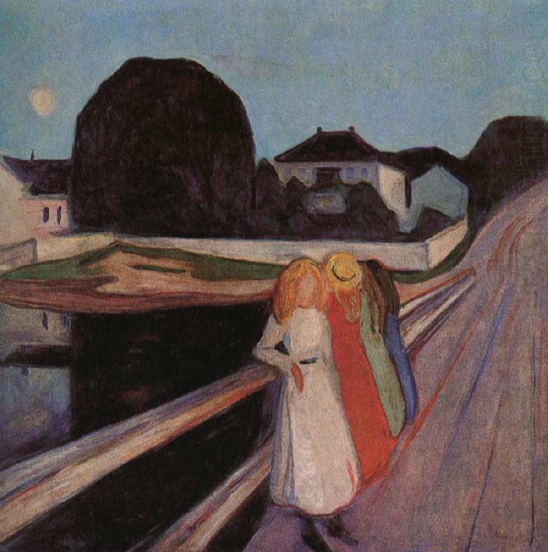 Four gilrs on the bridge, Edvard Munch